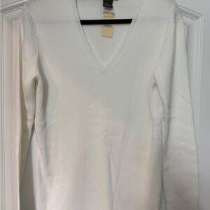 Eddie Bauer Women's V-Neck Sweater - Cream